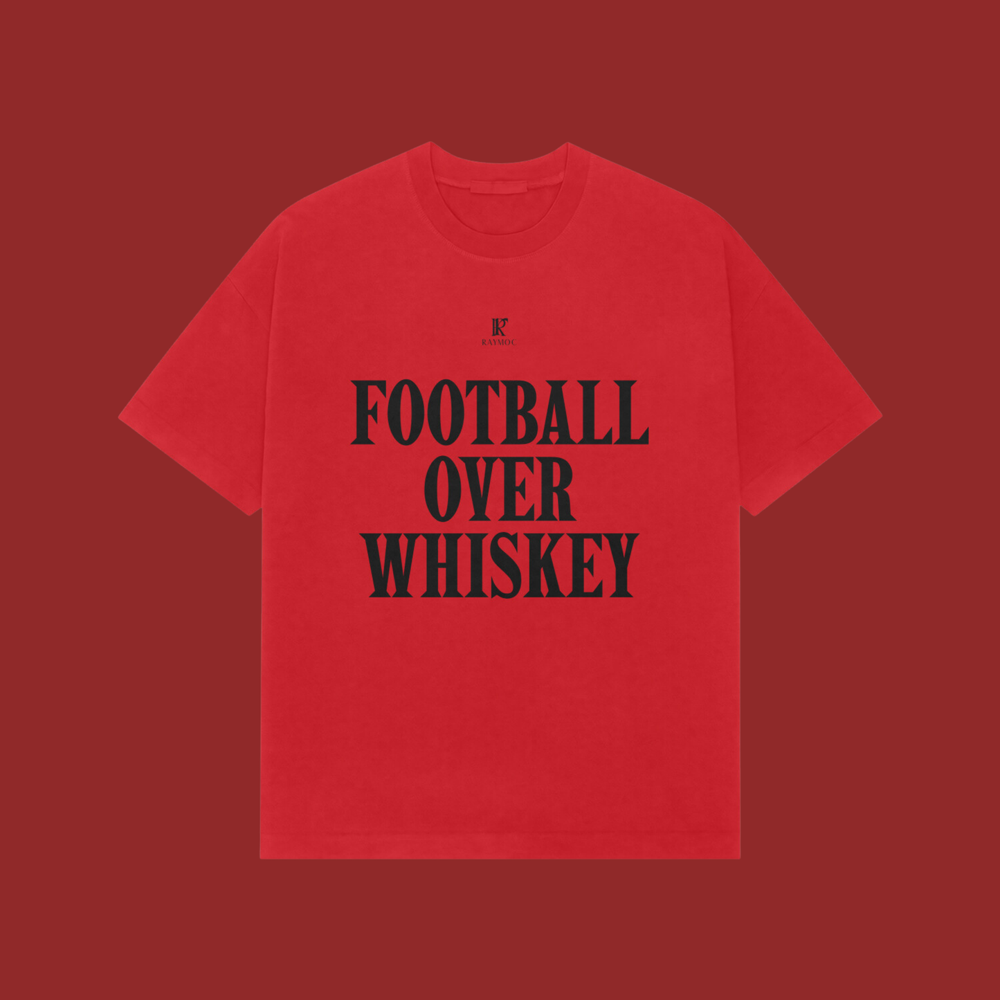 FOOTBALL OVER WHISKEY OVERSIZED T-SHIRT