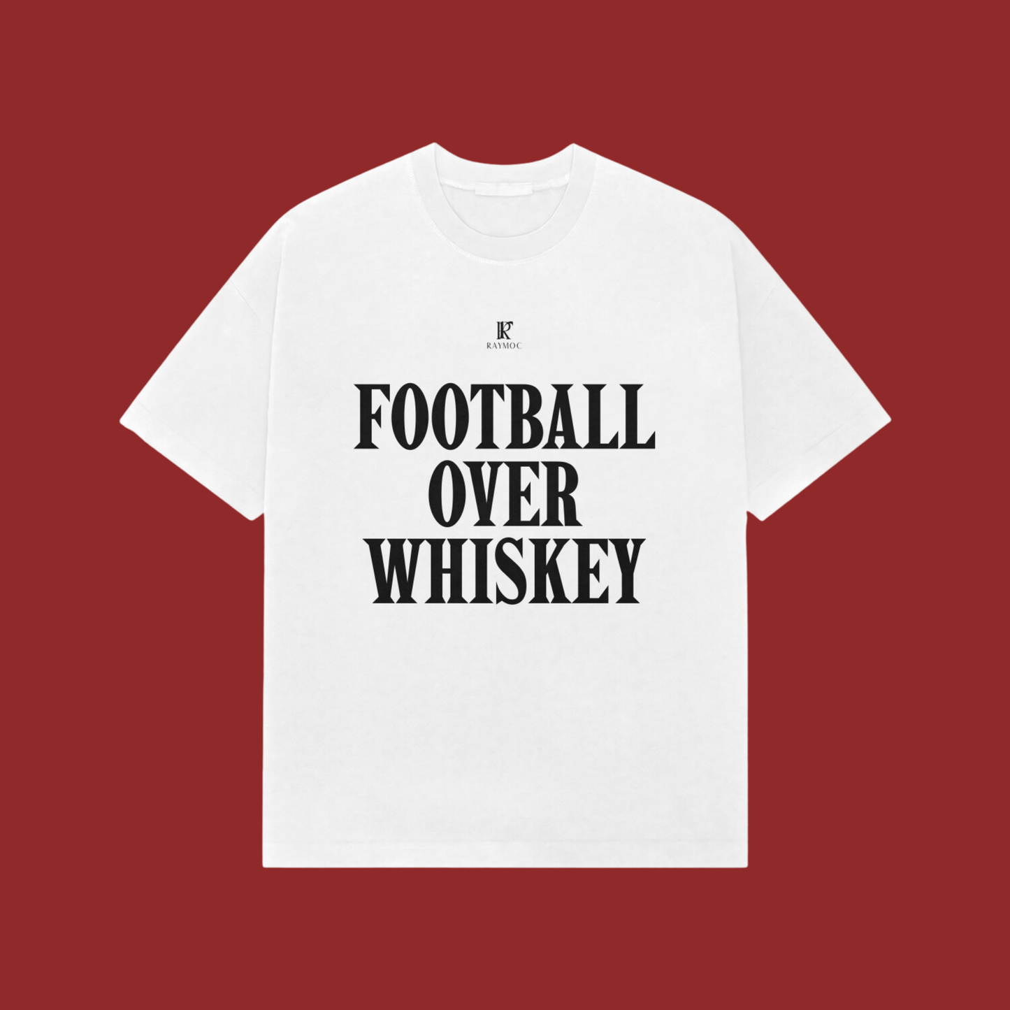FOOTBALL OVER WHISKEY OVERSIZED T-SHIRT